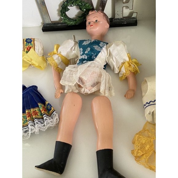 Vintage German Doll Project Strung Hand Painted Clothes Accessories in Parts EUC - Picture 8 of 16